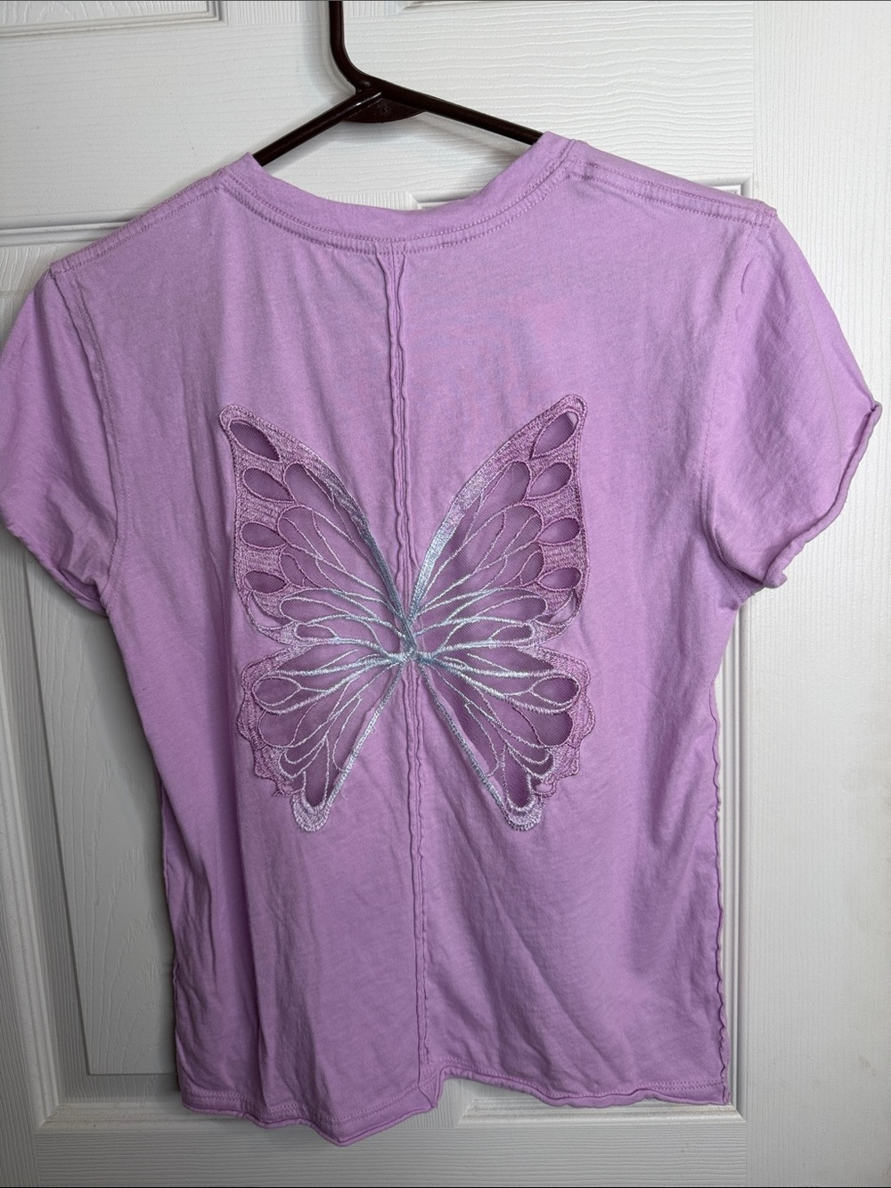 Tricia Fix Lavender Butterfly Cutout Short Sleeve Tee